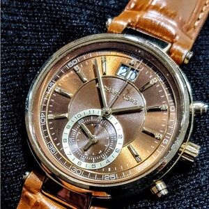 Michael Kors Swayer Golden Brown Swiss Made Womens Watch MK2424